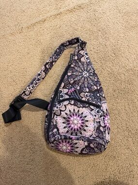 Vera Bradley Patterned Purple Crossbody Sling Backpack